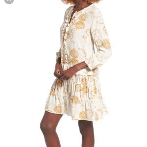 Hinge Floral Ruffle Shift Dress Size Xs